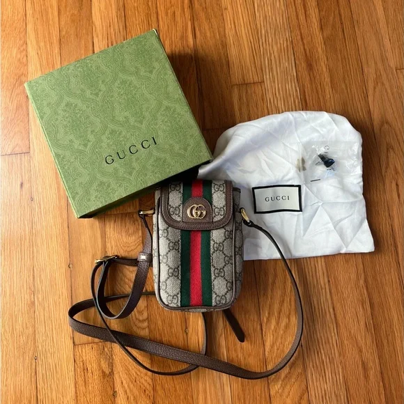 Like New Gucci Ophidia Messenger Bag Phone Pouch Crossbody Bag - Picture 1 of 16